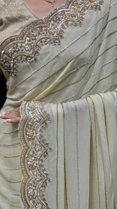 SCF0197-02-1.jpg Pure Georgette Cutdana Pearl Cocktail Saree