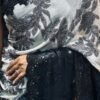 Black & White Georgette Leaf Sequin Saree