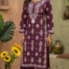 Rayon Embroidered Kurti Set