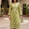 Rayon Embroidered Kurti Set
