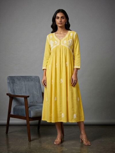 SCF0203-05 Chikankari Rayon Gown