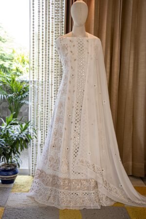 SCF0206-01 Authentic Lucknowi Chikankari Georgette Anarkali