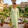 SCF0207-01 Lucknowi Chikankari Kurti Pant Set