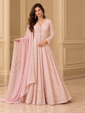 SCF0208-01 Real Georgette Lucknowi Chikankari Palazzo Suit