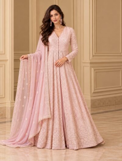 Real Georgette Lucknowi Chikankari Palazzo Suit