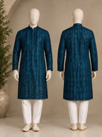 Festive Men's Kurta Set with Dupatta