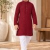 SCF0213-01 Kids Rayon Chikankari Kurta Pant Set – 6 Colours