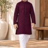 SCF0213-04 Kids Rayon Chikankari Kurta Pant Set – 6 Colours