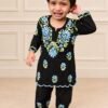 SCF0216-04 Kids Black Rayon Lucknowi Chikankari Palazzo Set
