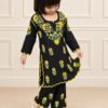 SCF0216-05 Kids Black Rayon Lucknowi Chikankari Palazzo Set