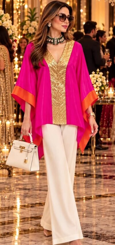 SCF0221-2 Elegant Crepe Kaftan Co-ord Set
