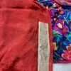 Multicoloured Floral Chinon Saree with Pearl Handwork