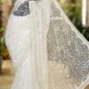 Pure Designer Fish-Scale Sequin Net Saree