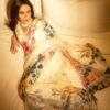 Digital Print Georgette Saree with Scalloped Handwork Border