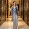 Sequin Cutwork Denim Top & Shimmer Skirt Set
