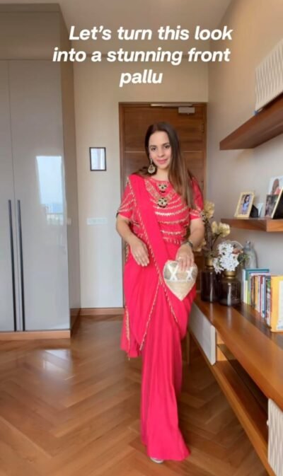 Gehna Mal Chanderi Drape Saree Set
