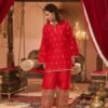 Red Georgette Zari Booti Salwar Set