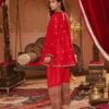 Red Georgette Zari Booti Salwar Set