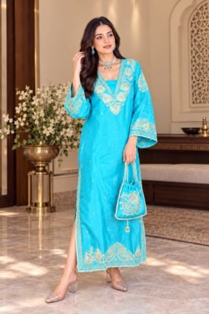 SCF0237-01 Mirror & Dori Work Shimmer Organza Pant Set