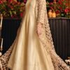 Beige Jacquard Lacework Anarkali Set