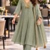 Crush Tissue Handwork Ethnic Outfit