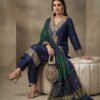 Embroidered Silk Suit with Bandhani Dupatta & Potli