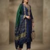 Embroidered Silk Suit with Bandhani Dupatta & Potli