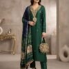 Embroidered Silk Suit with Bandhani Dupatta & Potli