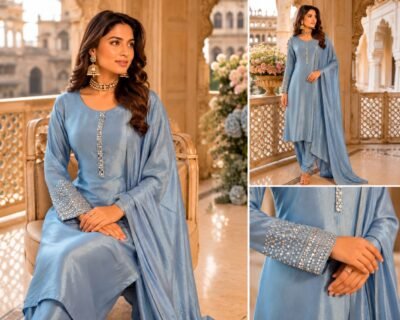 Handwork Shimmer Silk Three-Piece Suit