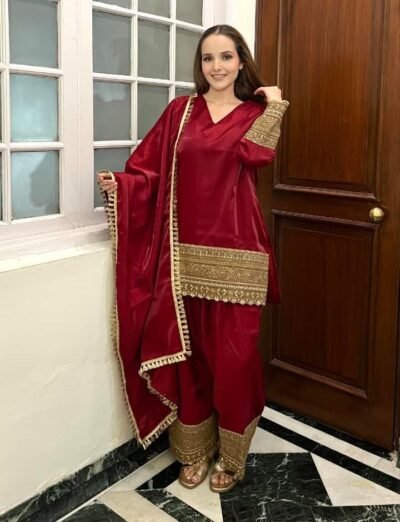 Handwork Pure Silk Farshi Salwar Set