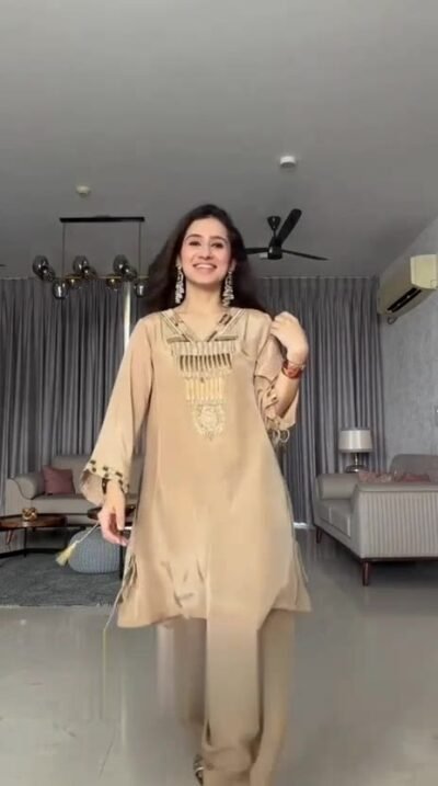 Hand-Embroidered Crepe Designer Set
