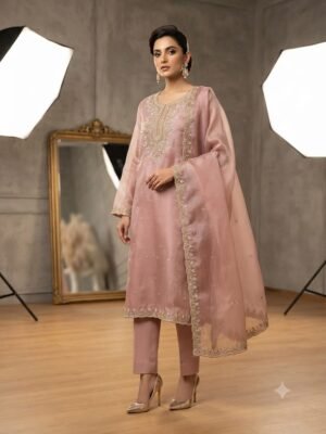 SCF0256-01 Pearl & Cutdana Tissue Organza Suit