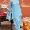 Blue Tissue Farshi Salwar Suit