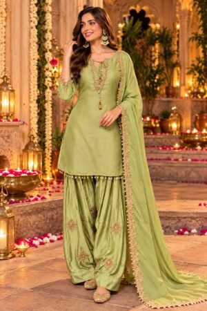 SCF0260-01 Mirror Latkan Pure Silk Farshi Salwar Set