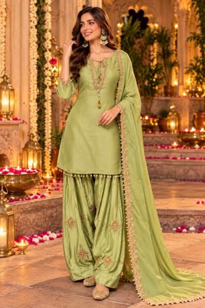Mirror Latkan Pure Silk Farshi Salwar Set