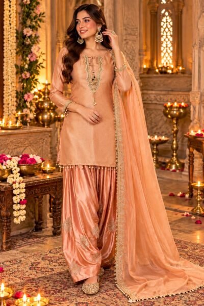 Mirror Latkan Pure Silk Farshi Salwar Set