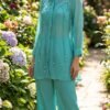SCF0264-05 Bead Detail Viscose Organza Three-Piece Set