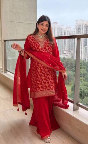 SCF0266-01 Banarasi Three-Piece Dress Set