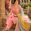 SCF0268-02 Handwork Crepe Top Set with Sequin Organza Dupatta