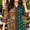 SCF0270-01 Printed Natural Crepe Lacework Co-ord Set