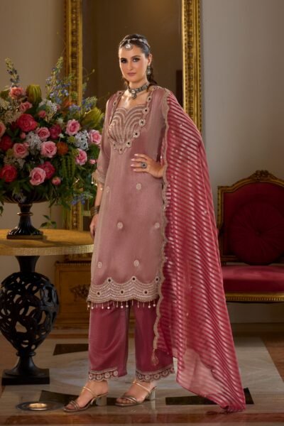 SCF0271-01 Zirraf Silk Cutwork Kurti Set