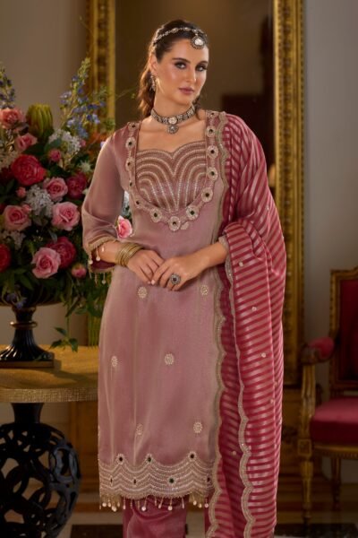 SCF0271-02 Zirraf Silk Cutwork Kurti Set