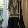 Black Chinon Embellished Sharara Set
