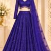 SCF0280-01 Royal Blue Sequin Embroidered Net Lehenga