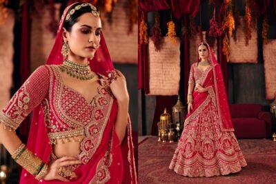 Bridal Silk Lehenga Set with Double Dupatta
