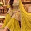SCF0283-01 Handwork Chinon Silk Sharara Suit