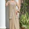 SCF0292-03 Taupe Tissue Jacket & Chinon Skirt Set