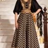 Black & Gold Paisley Border Skirt Set