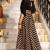 Black & Gold Paisley Border Skirt Set