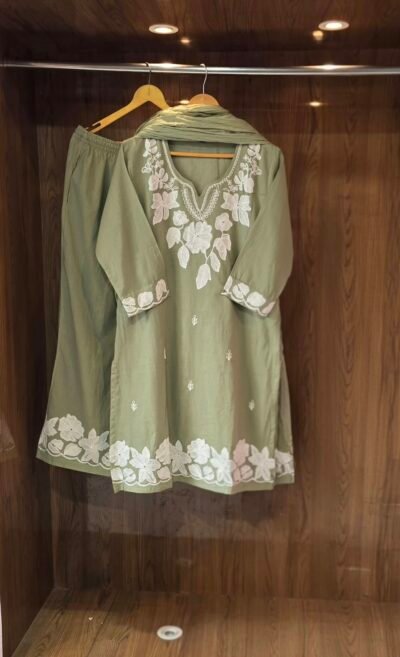 Embroidered Mul Cotton Palazzo Suit